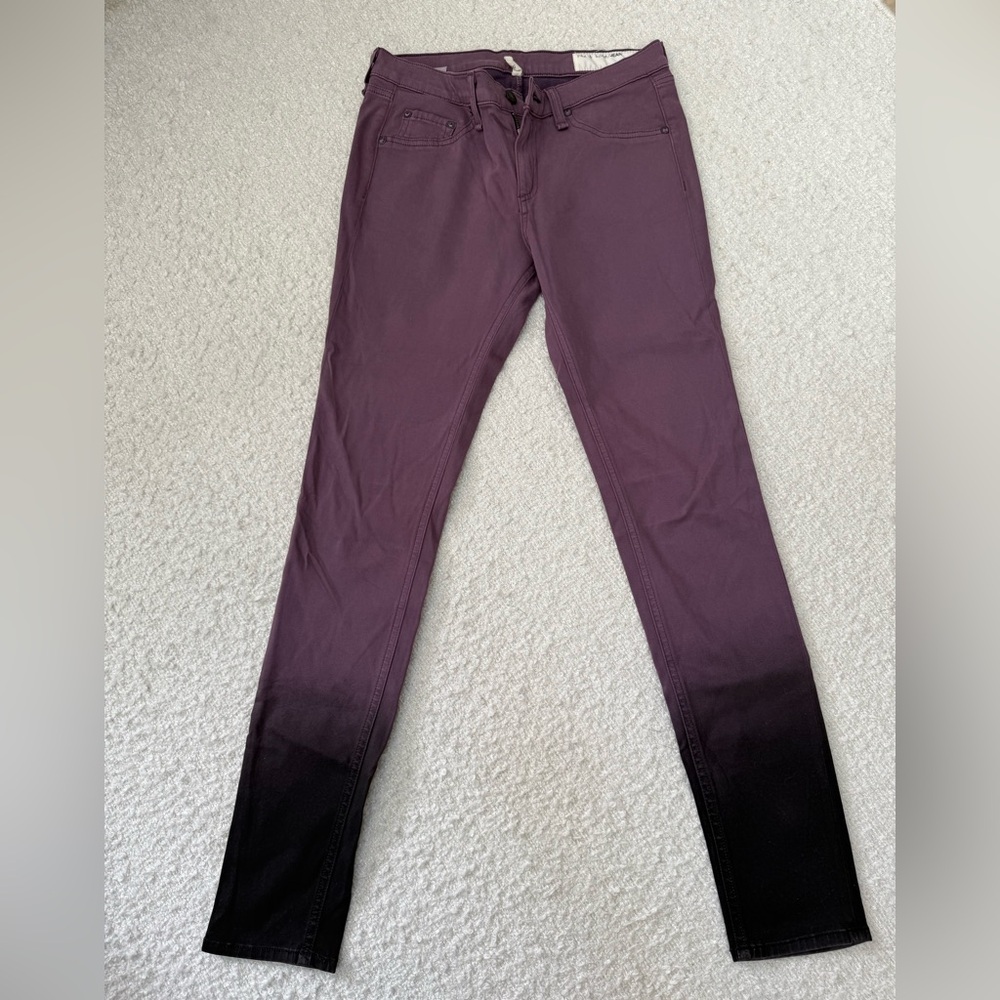 rag & bone Women's Purple to Black Ombre Skinny Jeans